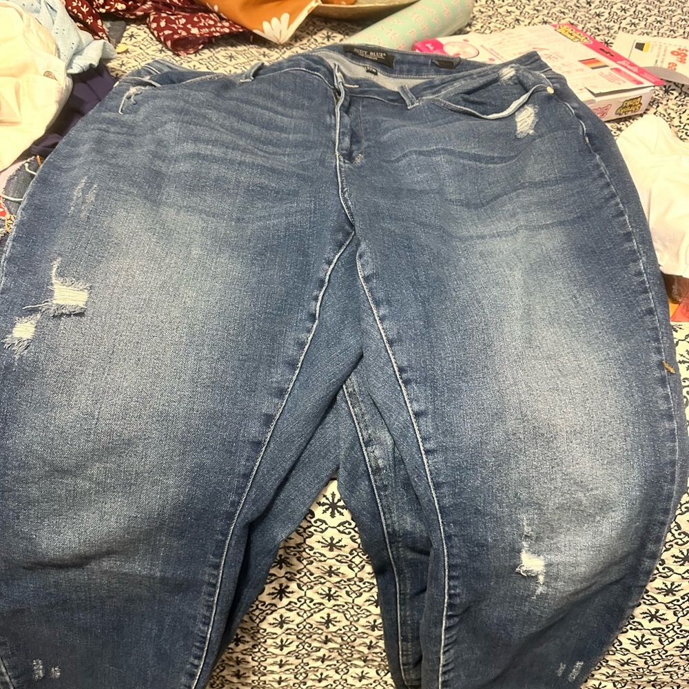 Women's Blue Distressed Jeans